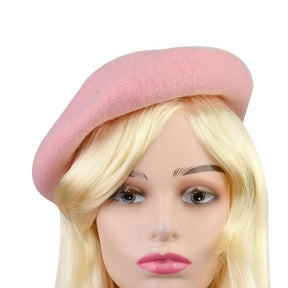 Pink 80's doll Beret hat