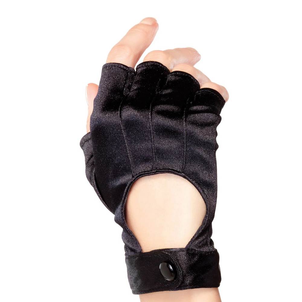 Fingerless motorcycle gloves with Velcro Strap - black