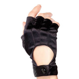 Fingerless motorcycle gloves with Velcro Strap - black
