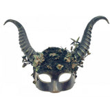 Masque forêt avec cornes et décorations florales