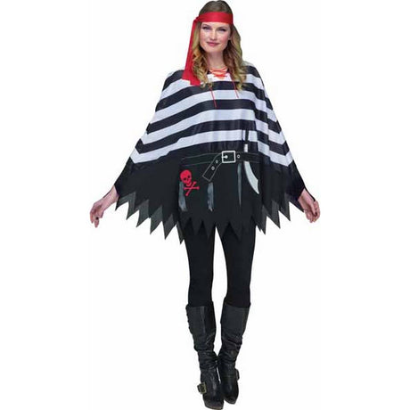 Pirate Poncho With Head Scarf