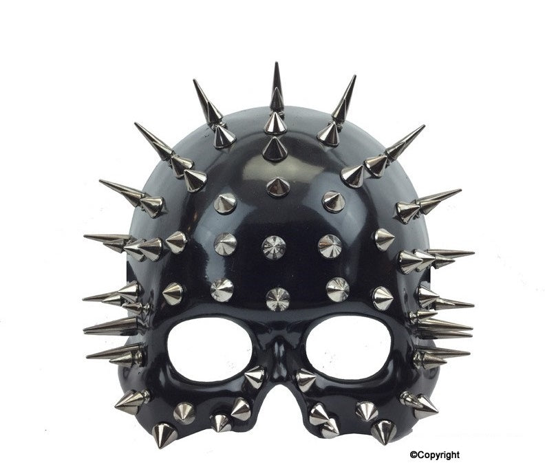 Steampunk half skull mask with spikes M39043_steampunk-mask