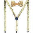 Gold Sequin Bow Tie & Suspenders