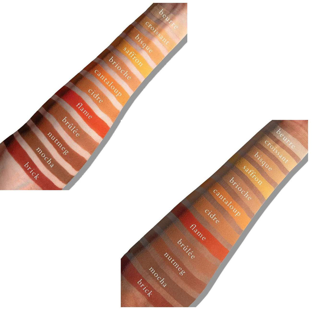 Viseart Matte Slim PRO Eye Shadow Palette 10WarmMattes_PetitesMattes_Warm_Swatches_Light_2.11.22_1024x1024@2x