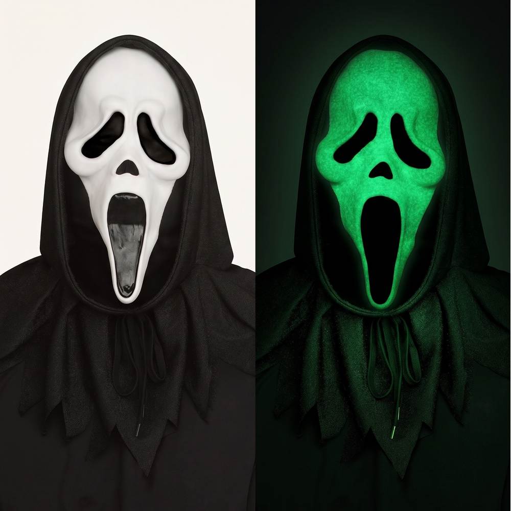 Masque Ghost Face 30e Anniversaire - phosphorescent Brille dans le Noir