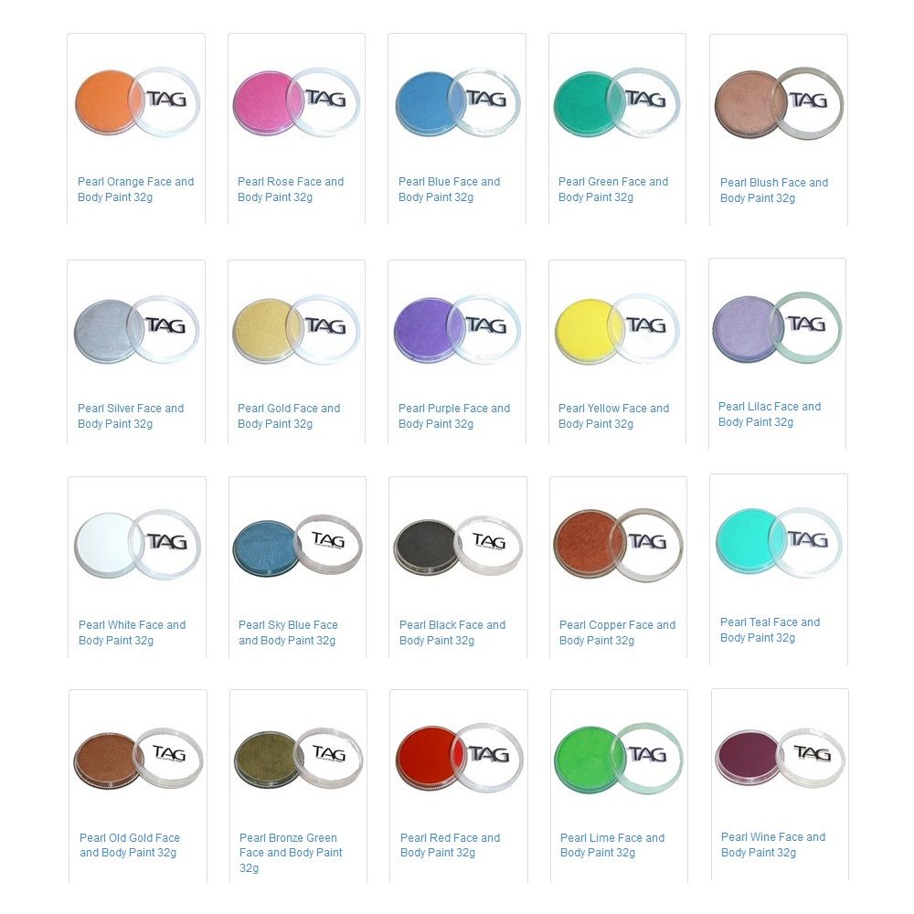 TAG Face and body paint Pearl tag-body_pearl_chart