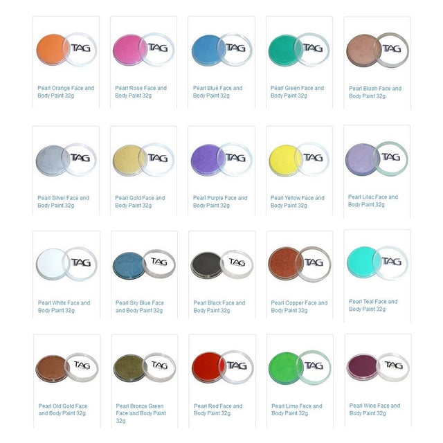 TAG Face and body paint Pearl tag-body_pearl_chart