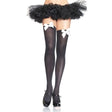 Nylon thigh highs over the knee with bow