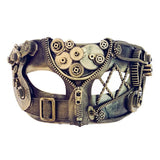 Half-face Steampunk Mask - Zoltar M39569G-steampunk-halfmask-gold