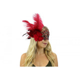 Venetian lace mask with feathers M8337BUR-2-1000x1000w