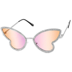 Butterfly shaped Sunglasses with rhinestones - Assorted