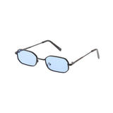 Metal Retro 90s Sunglasses Small Geometric Frame w/ Color Lens