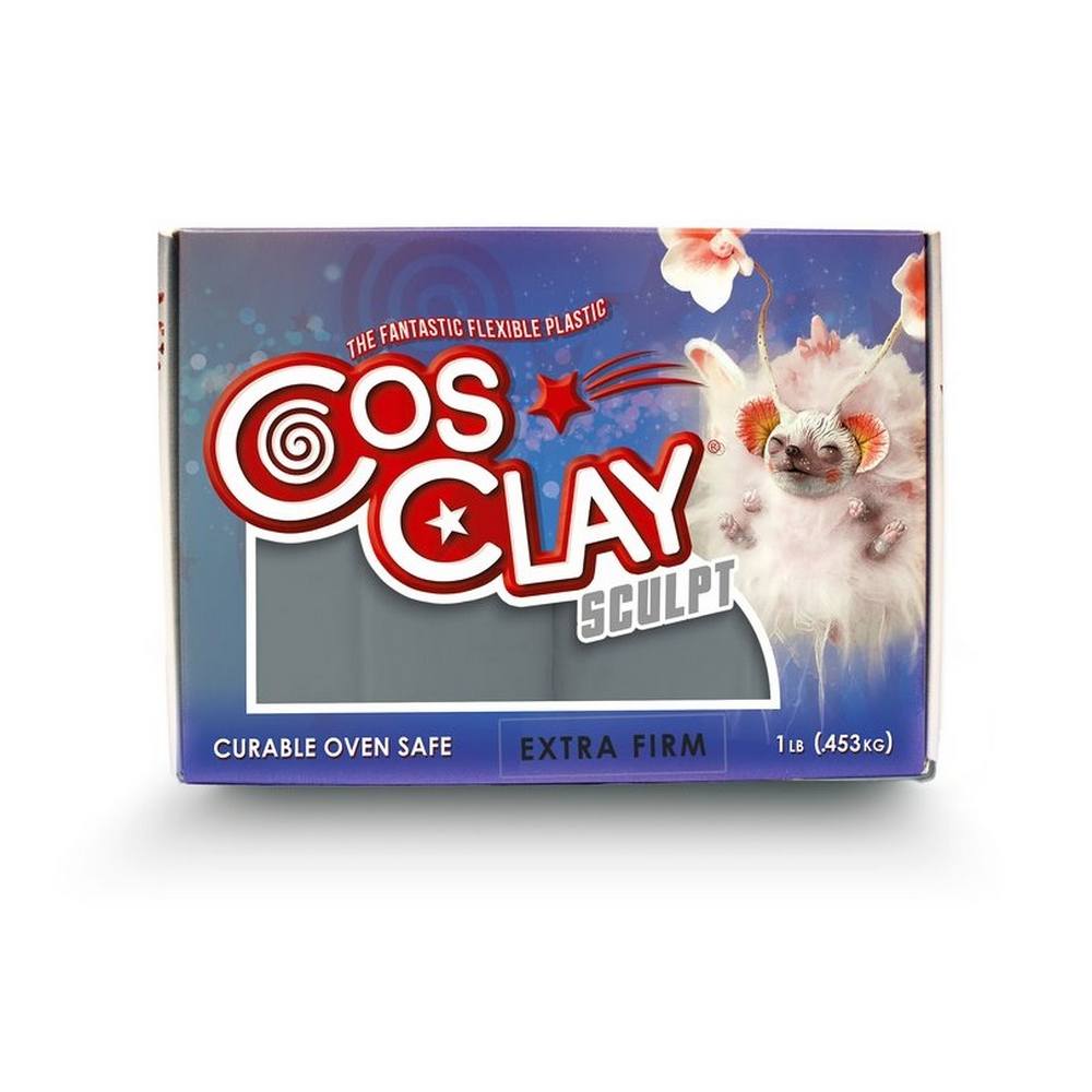 Cosclay Sculpt Polymer clay 1lb-GrayEF-Box-722