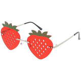 Metal Strawberry Rimless Novelty Frame glasses- Assorted