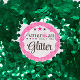 Amerikan Body Art Chunky Glitter 0.094" hex 1oz Jars EmeraldGreen-swatch