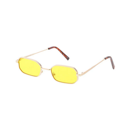 Metal Retro 90s Sunglasses Small Geometric Frame w/ Color Lens