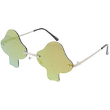 Unisex Metal Medium Mushroom Rimless Novelty Frame- Assorted