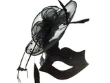 Masquerade Mask with feathers and tulle M33235-3-800x600