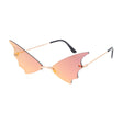 Small Batwing Novelty Sunglasses with Color Mirror Lens