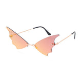 Small Batwing Novelty Sunglasses with Color Mirror Lens
