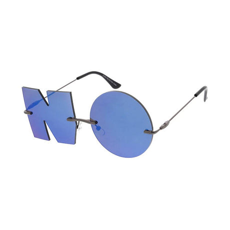 Unisex Metal Rimless NO Frame glasses w/ Color Mirror Lens-Assorted