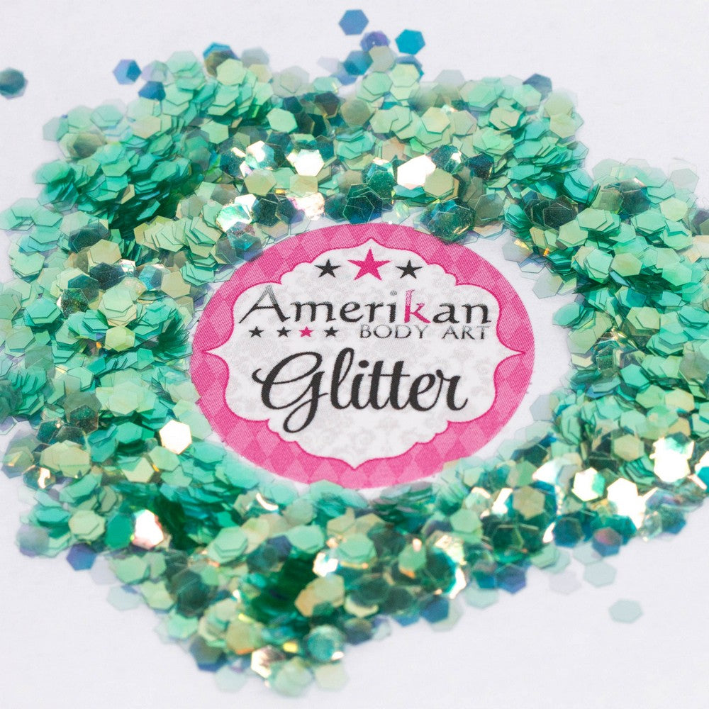 Amerikan Body Art Chunky Glitter 0.094" hex 1oz Jars fairyWing-swatch