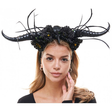 Voodoo ram horns raven headband