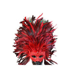Masquerade venetian Mask with Feathers M8553R-masquerade-venitian-mask-feather-red