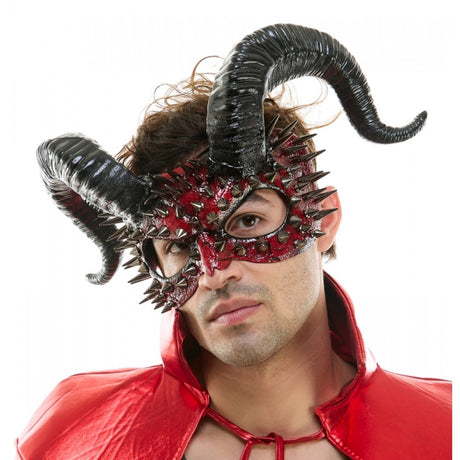 Black & Red Mask with horns and spikes