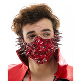Red demon Oni half Mask with Spikes