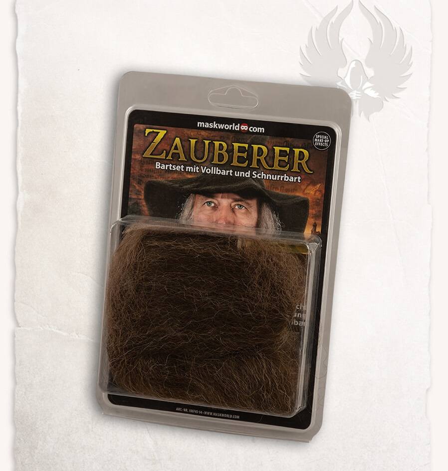 Wizard full long Beard and Moustache zauberer_braun_fr