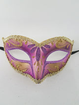 Venetian Mask small with glitter M - 6A M3112_Purple
