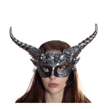 Horned faun floral half Mask