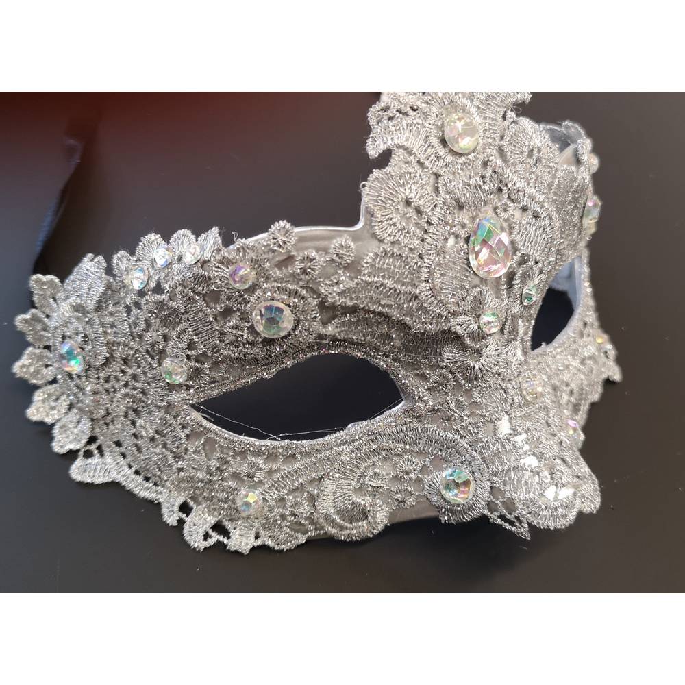 Venetian mask 4 with lace and stones M2634S-3