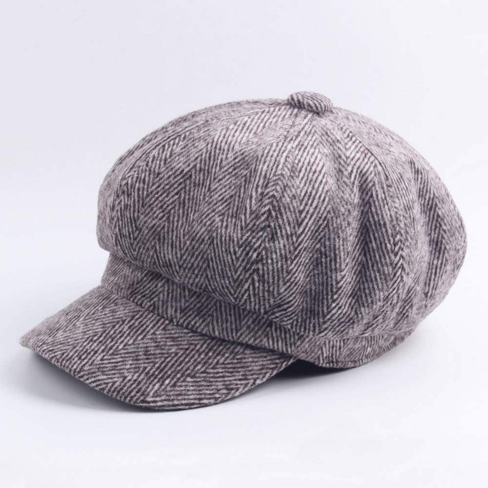 Casquette de gavroche Années Folles - Chapeau classique en chevrons