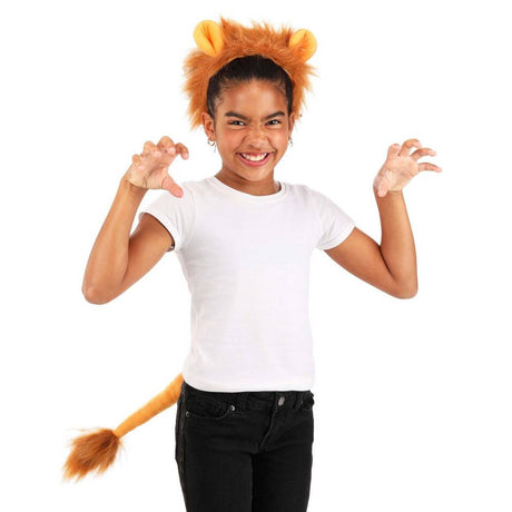 Kit serre-tête et queue en peluche Oreilles de Lion
