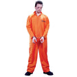Male Prisoner Convict Costume - One Size- Orange