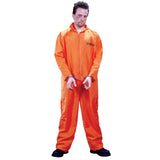 Male Prisoner Convict Costume - One Size- Orange