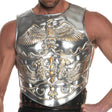 Metallic Gladiator Foam Chest Plate - Silver Roman Cuirass