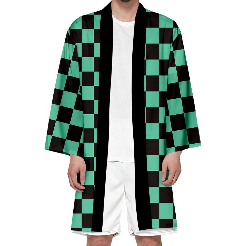 Long Casual kimono style cardigan- Green