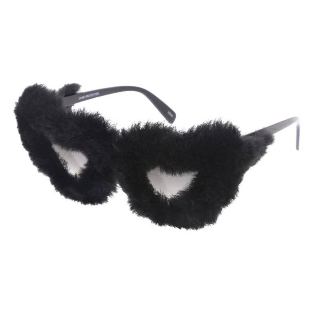 Plastic Large Heart Frame with Fur Trim Women glasses- Assorted