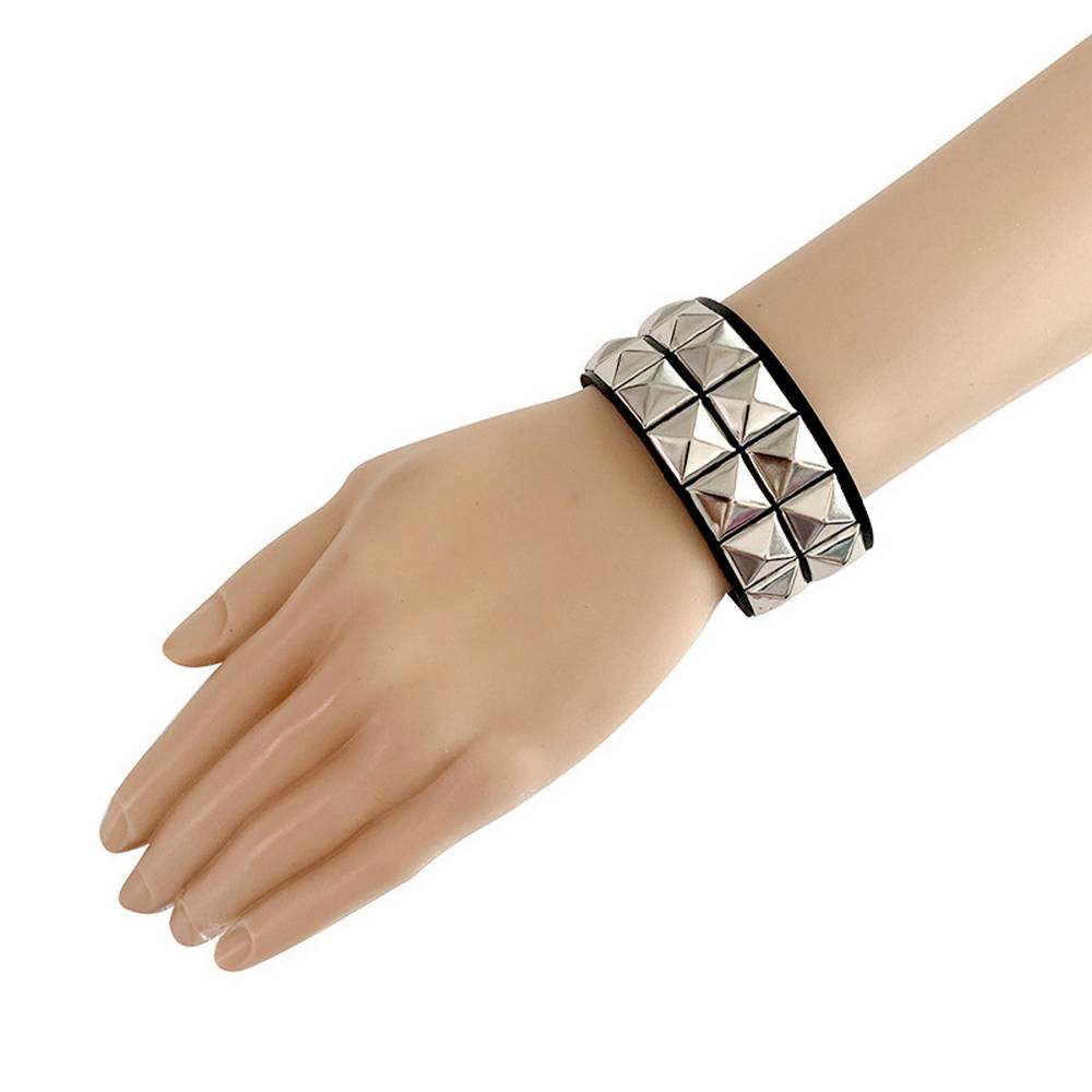 Bracelet à double clous - Accessoire clouté de costume punk rock