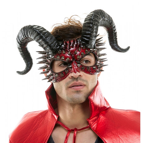 Black & Red Mask with horns and spikes