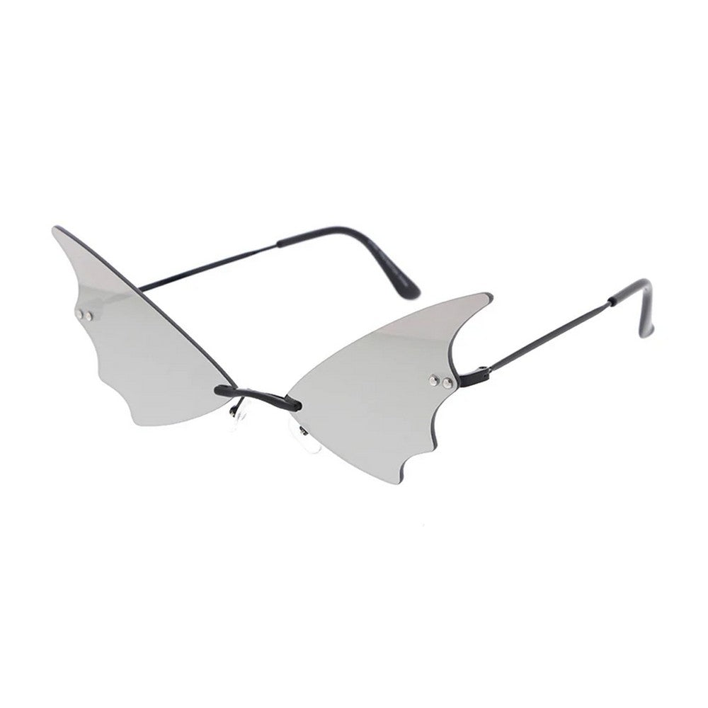 Small Batwing Novelty Sunglasses with Color Mirror Lens