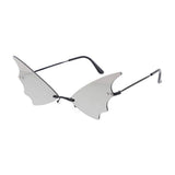 Small Batwing Novelty Sunglasses with Color Mirror Lens