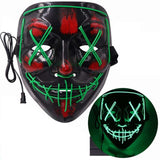 LED Halloween black Mask - Purge purge led mask_green