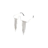 Metal Lensless Frame with dangling Accents glasses - Assorted
