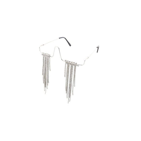Metal Lensless Frame with dangling Accents glasses - Assorted
