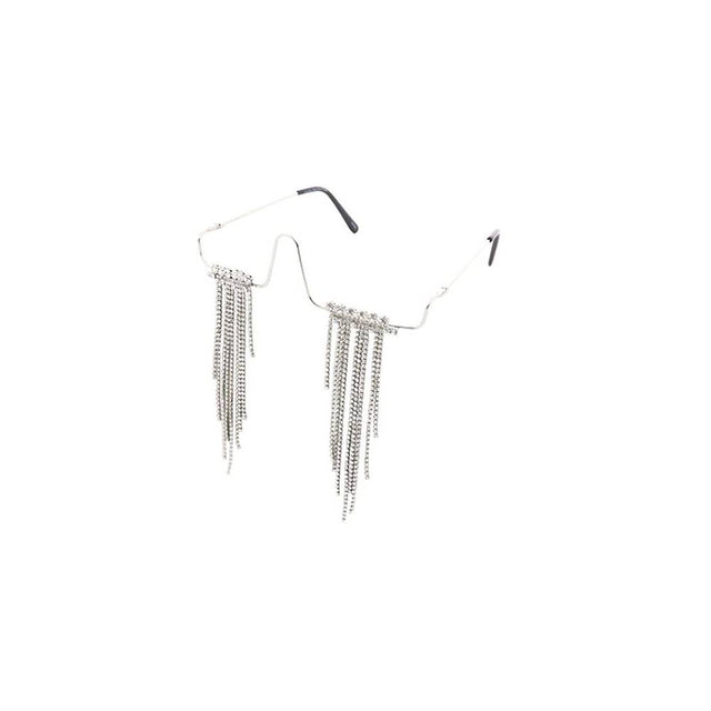 Metal Lensless Frame with dangling Accents glasses - Assorted