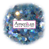Amerikan Body Art Chunky Glitter 0.094" hex 1oz Jars BlueLagoon-swatch